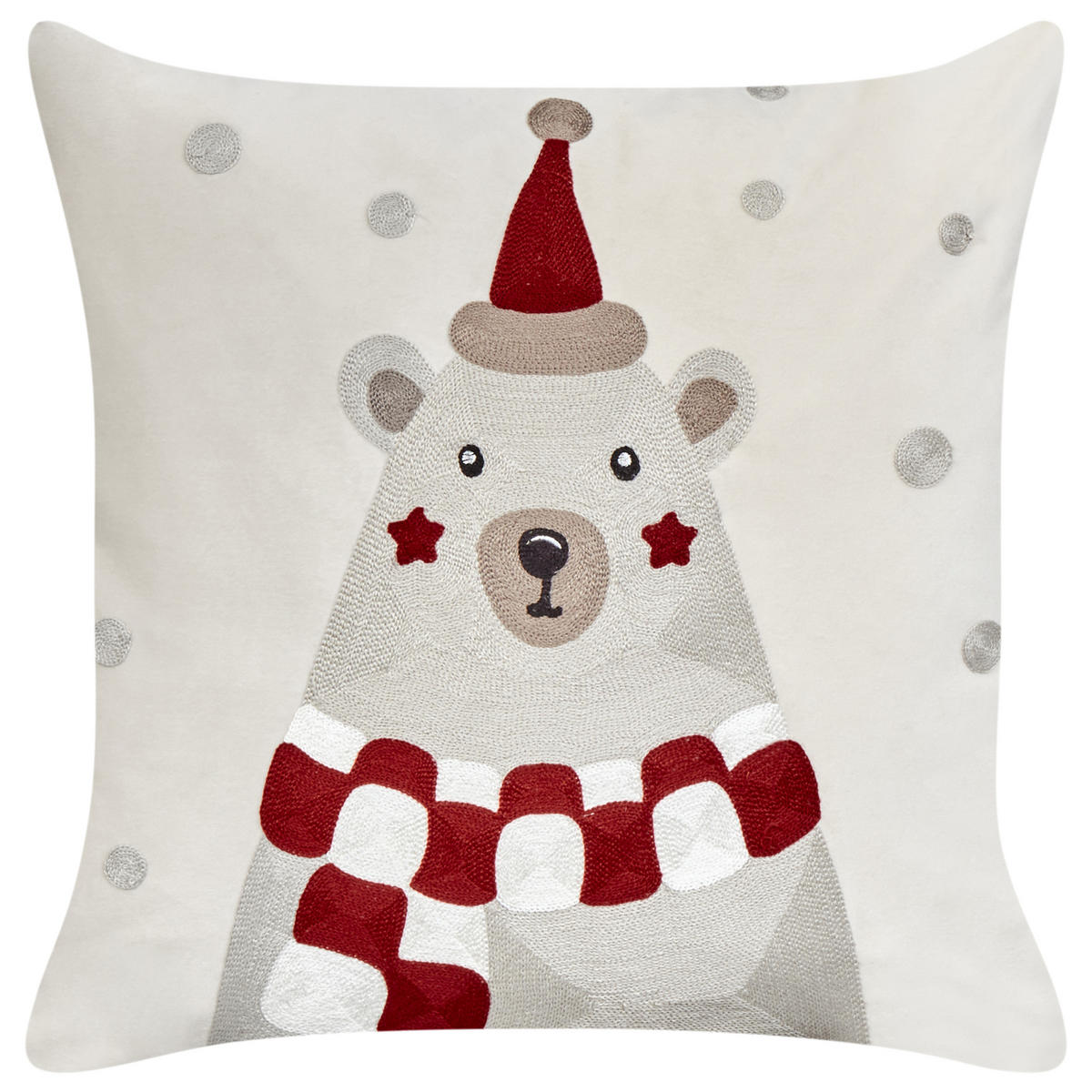 DEKOKISSEN 2er-Set Cremeweiß 45/45 cm Jellies - Rot/Weiß, Textil (45/45cm) - Beliani