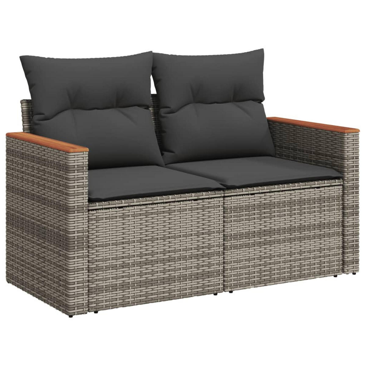 GARTEN-SOFAGARNITUR 4-teilig Mit Kissen Grau Poly Rattan - Grau, Kunststoff - vidaXL