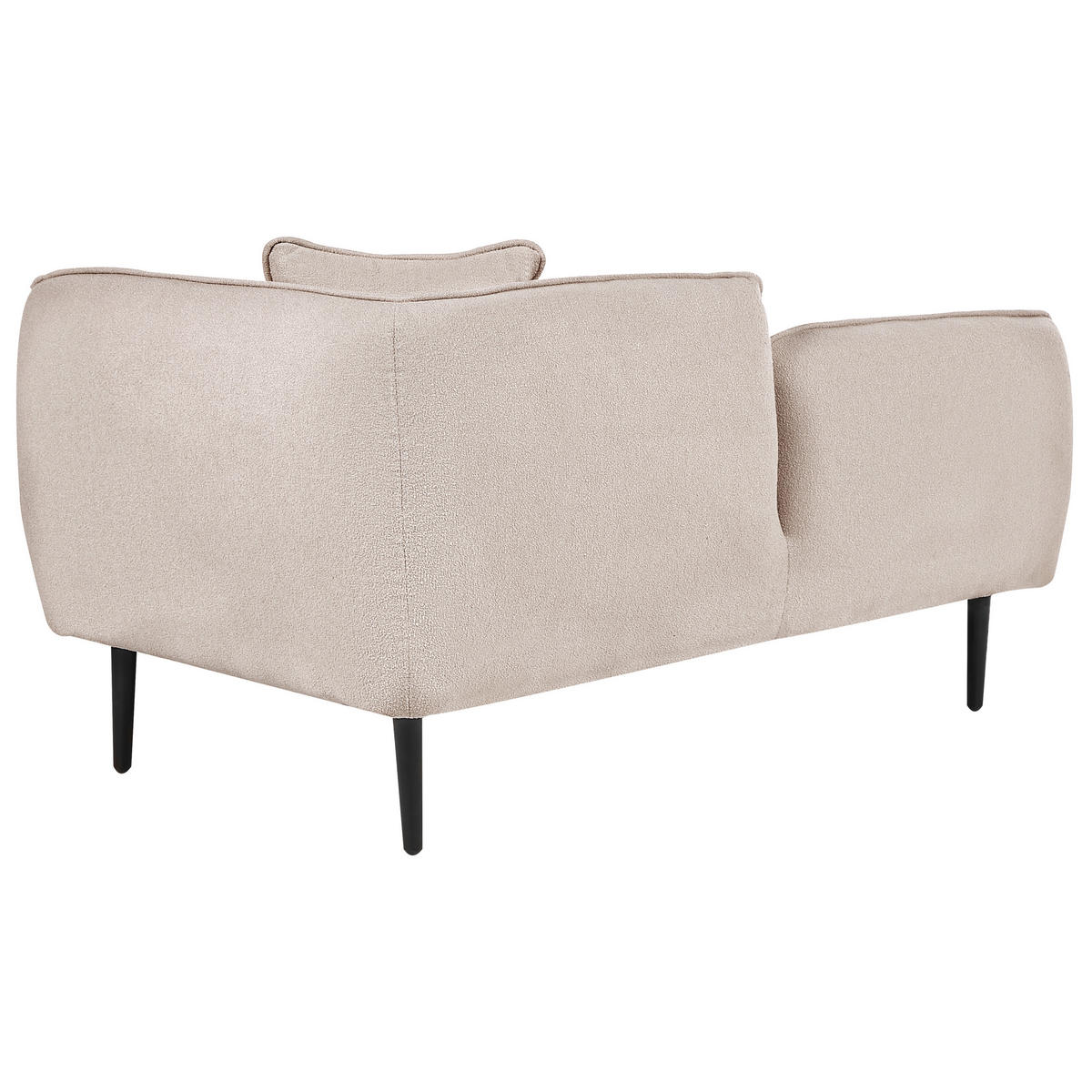 CHAISELONGUE Bouclé hellbeige rechtsseitig Chevannes - Beige/Schwarz, Textil (138/74/77cm) - Beliani