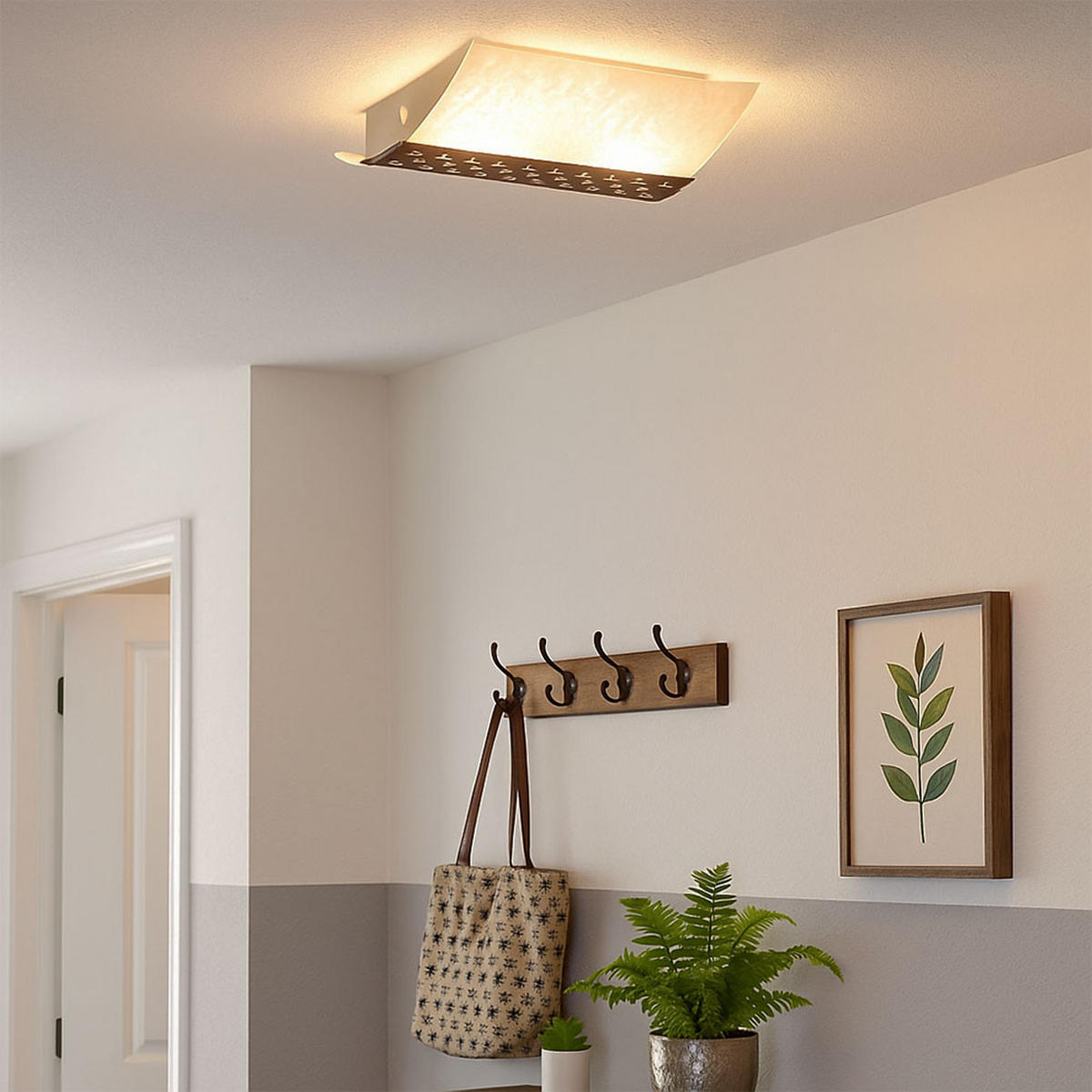 DECKENLEUCHTE Metall Braun SARAH - Braun, Glas (25.4/26.4/8.9cm)