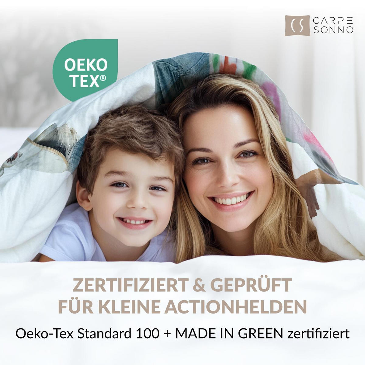 KINDERBETTWÄSCHE 135x200 Skater aus 100% Baumwolle - Dein Gesicht vervollständigt das Design der Kinder Bettwäsche - Weiß, Textil (135/200cm) - Carpe Sonno