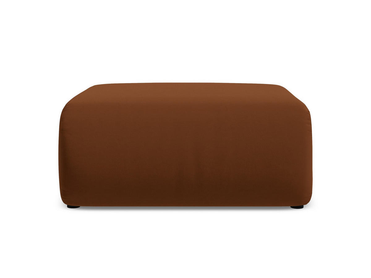 POUF Samt Stoff Orange - Terracotta/Schwarz, Kunststoff/Textil (94/40/89cm) - Makamii