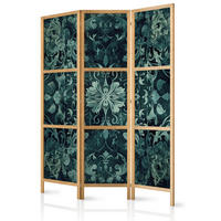 PARAVENT Japanischer 3-tlg 135x172 cm Gr ne Ornamente - Grün, Holz/Textil (135/172/3cm) - Muralo