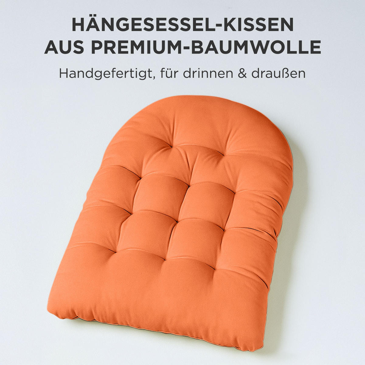HÄNGESESSEL-KISSEN terracotta-orange – halbrund, 80/120 cm - Terracotta, Textil (80/12/120cm) - Homescapes