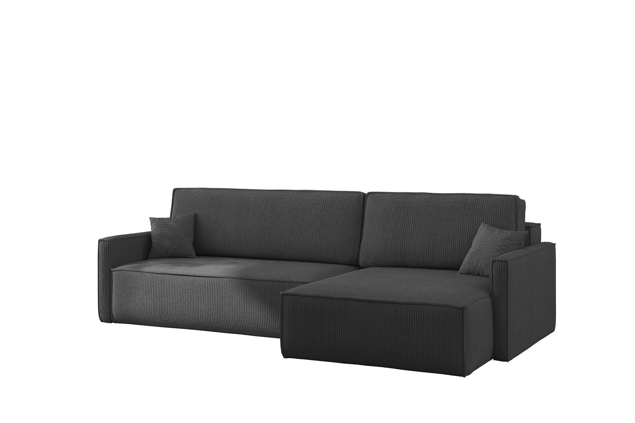 ECKSOFA Louis Scala - Dunkelgrau, Holzwerkstoff/Textil (250/142cm) - Fun Möbel