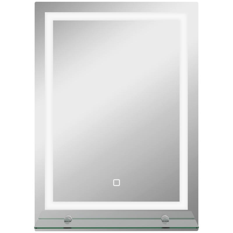 BADEZIMMERSPIEGEL,MIT 3 Lichtfarben, Memory-Funktion und Touch-Schalter,50x70 cm,Silber - Silberfarben, Glas (12/70/50cm) - Vallsero