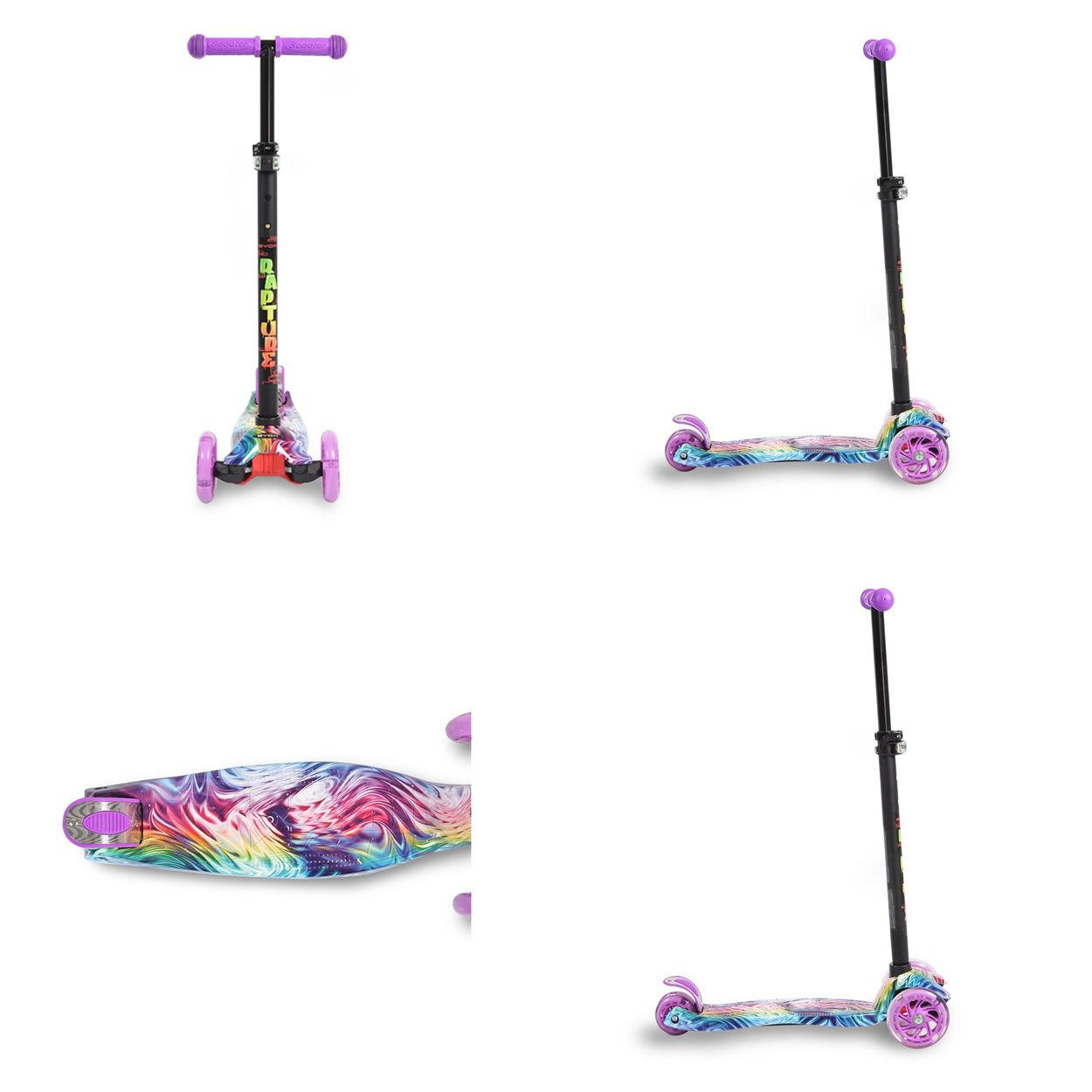 KINDERROLLER Rapture lila aus Alu, Wassertransferdruck, PU Leuchträder - Violett, Metall (54/13/87cm)