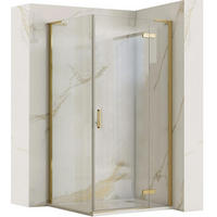 DUSCHKABINE Rea Hugo 90x90 Gold Brush - Goldfarben, Glas (90/90/200.5cm) - REA