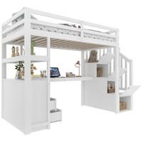 HOCHBETT 90x200cm Weiß Stauraumleiter 2 Schubladen - Weiß, Holz (90/200cm) - FLIEKS