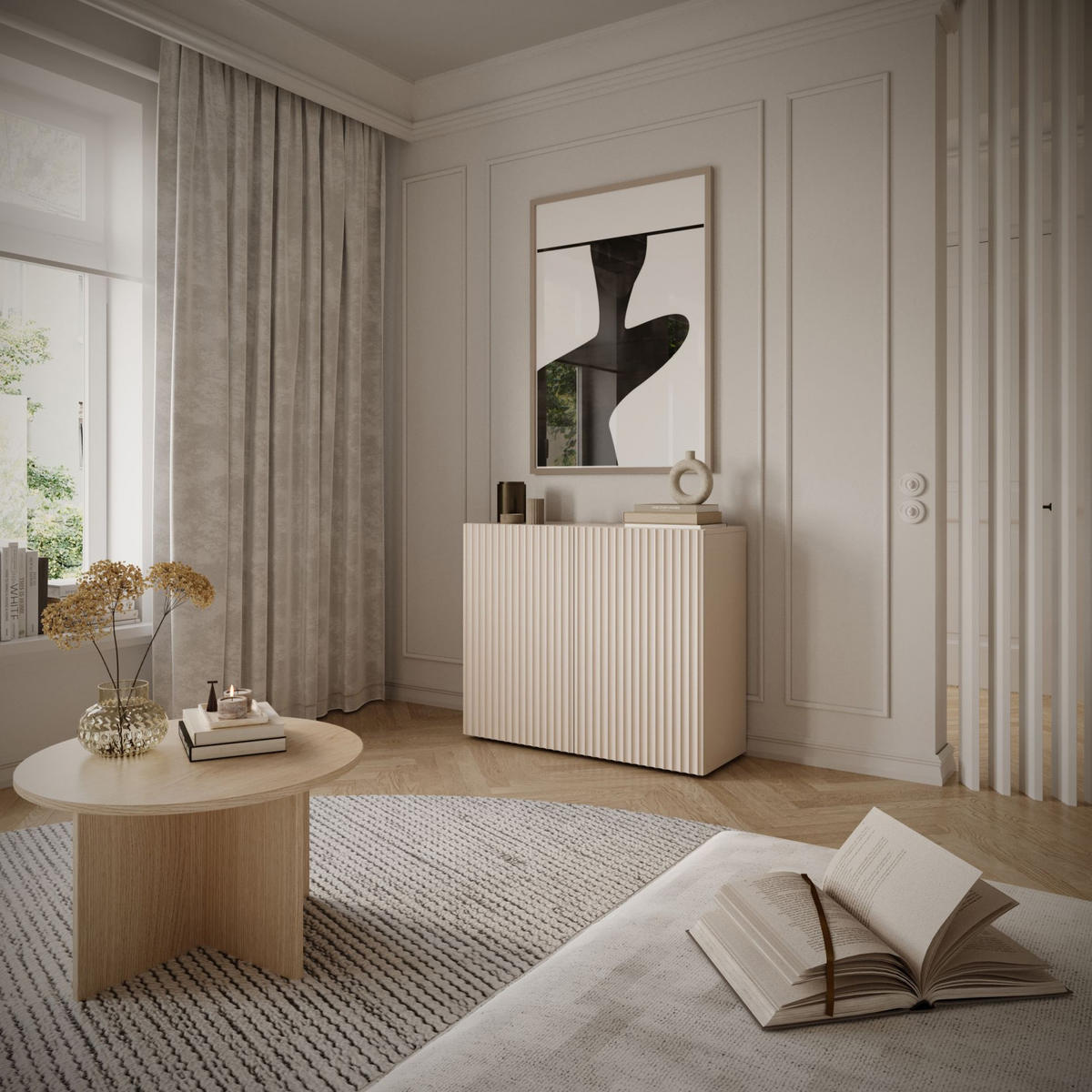 SIDEBOARD Sunds Kaschmirbeige 100 cm - Taupe/Beige, Holzwerkstoff (100/81/35cm) - Selsey