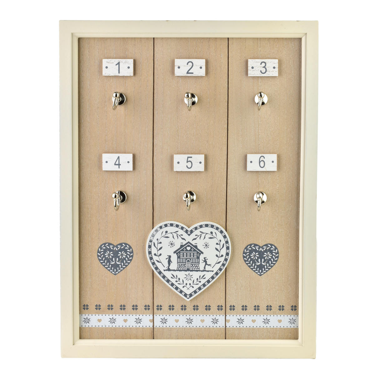 SCHLÜSSELHALTER Stacy Weiß 40x30x1,5 cm Holz - Weiß, Holz (1.5/30/40cm) - Mondex