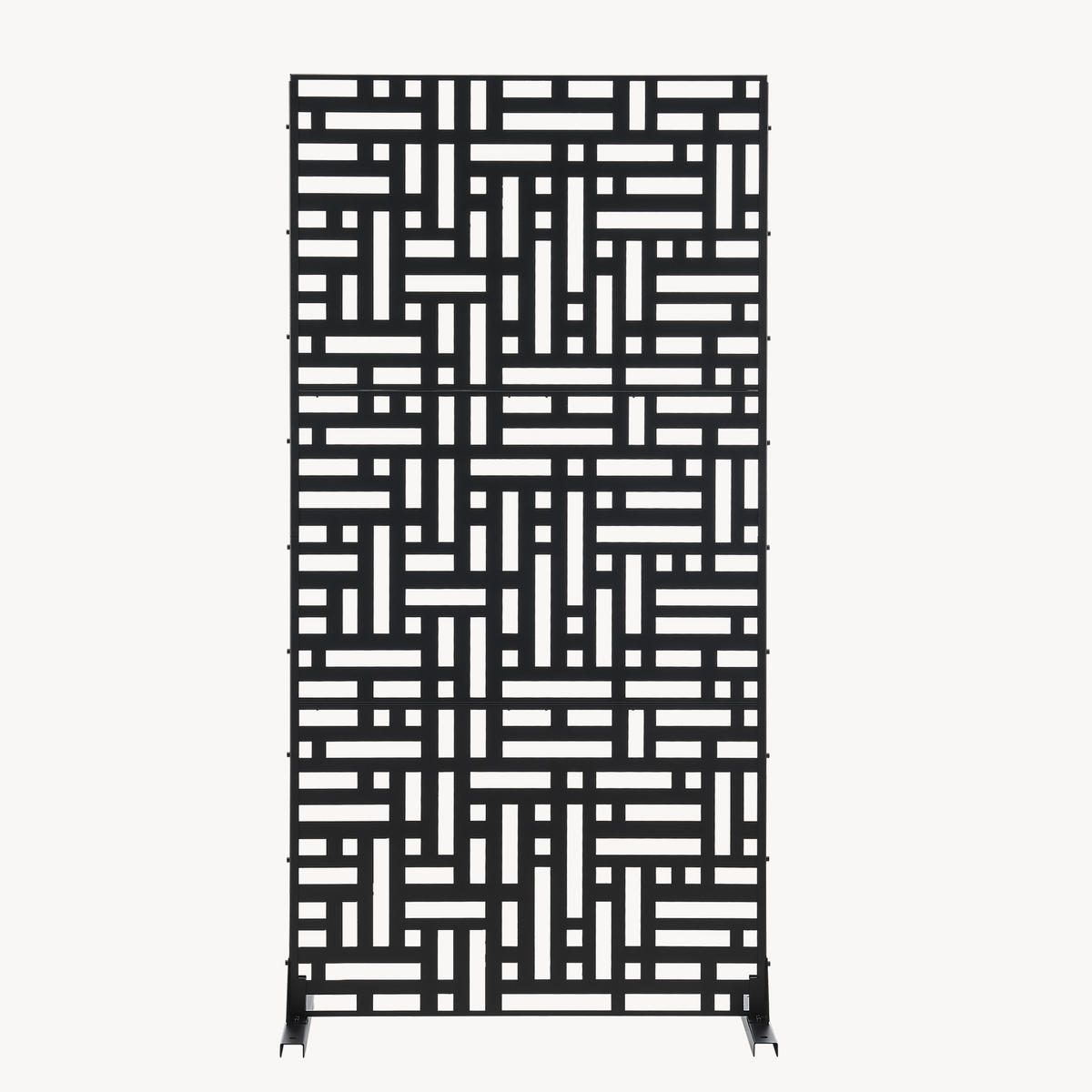 TRENNWAND Bernalda - Schwarz, Metall (90/180cm) - casa.pro