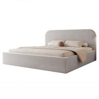 POLSTERBETT XXL FUZZI 200x200 cm Grau Bouclé (Stoff Now or Never) - mit Bettkasten und Lattenrost - Grau, Holzwerkstoff/Textil (200/200cm) - Ravio