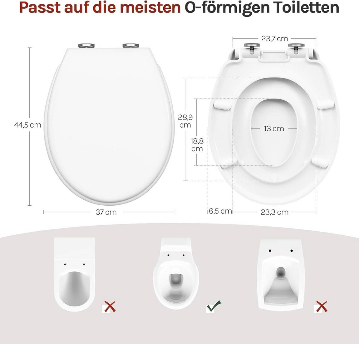 WC SITZ, Toilettendeckel mit integriertem Kindersitz, Oval - Weiß, Kunststoff (37/2.51/44cm) - Woltu