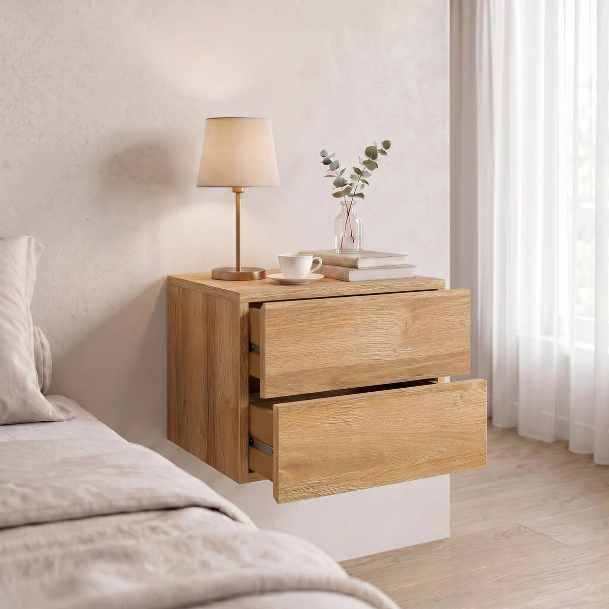 HÄNGENDER NACHTTISCH ANNI Wildeiche - Wildeiche, Holzwerkstoff (42/29/30cm) - CARO-Möbel