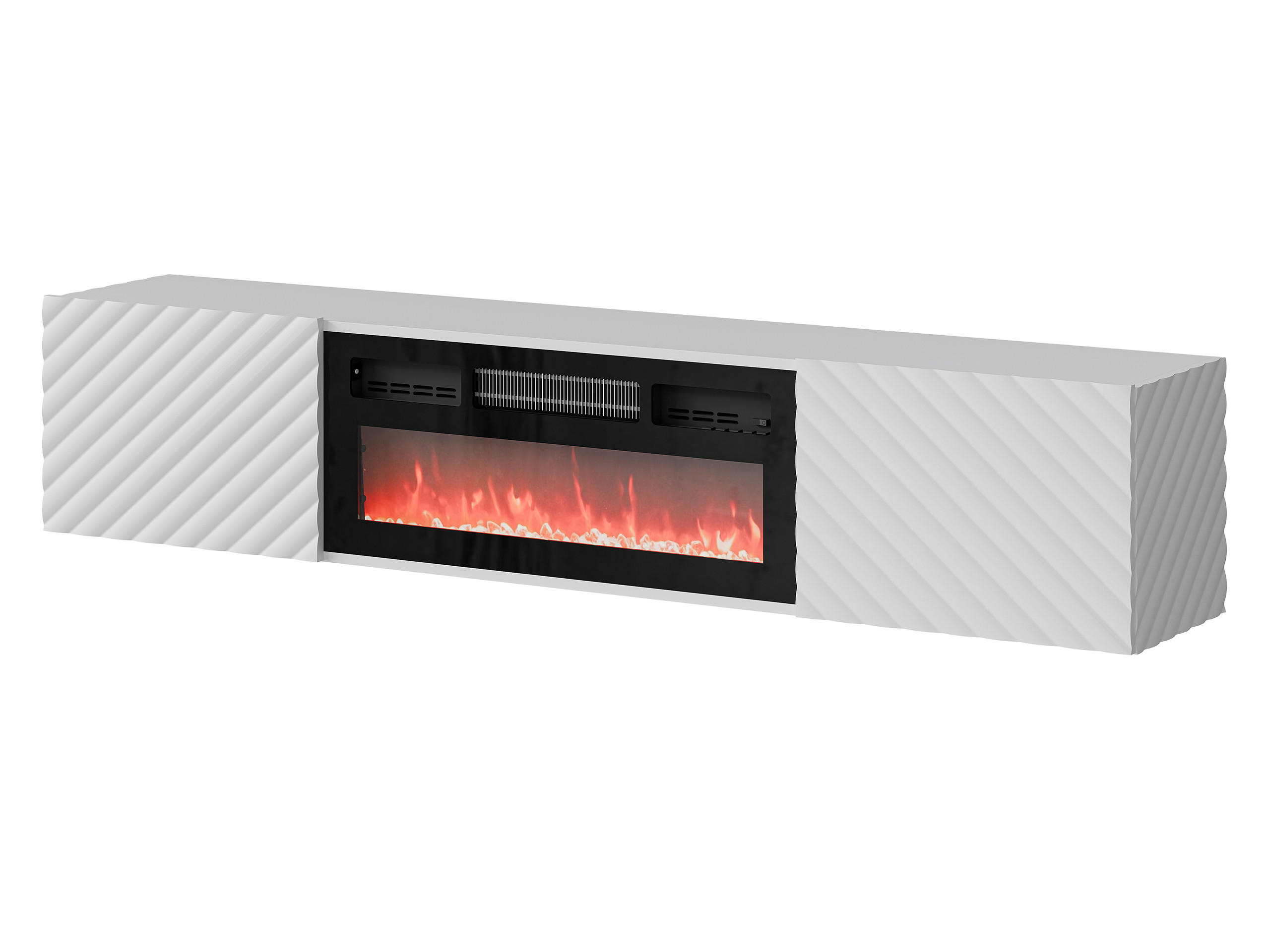 TV-LOWBOARD Lara mit Kamin - Weiß, Holzwerkstoff (183/37/35cm) - MIRJAN24
