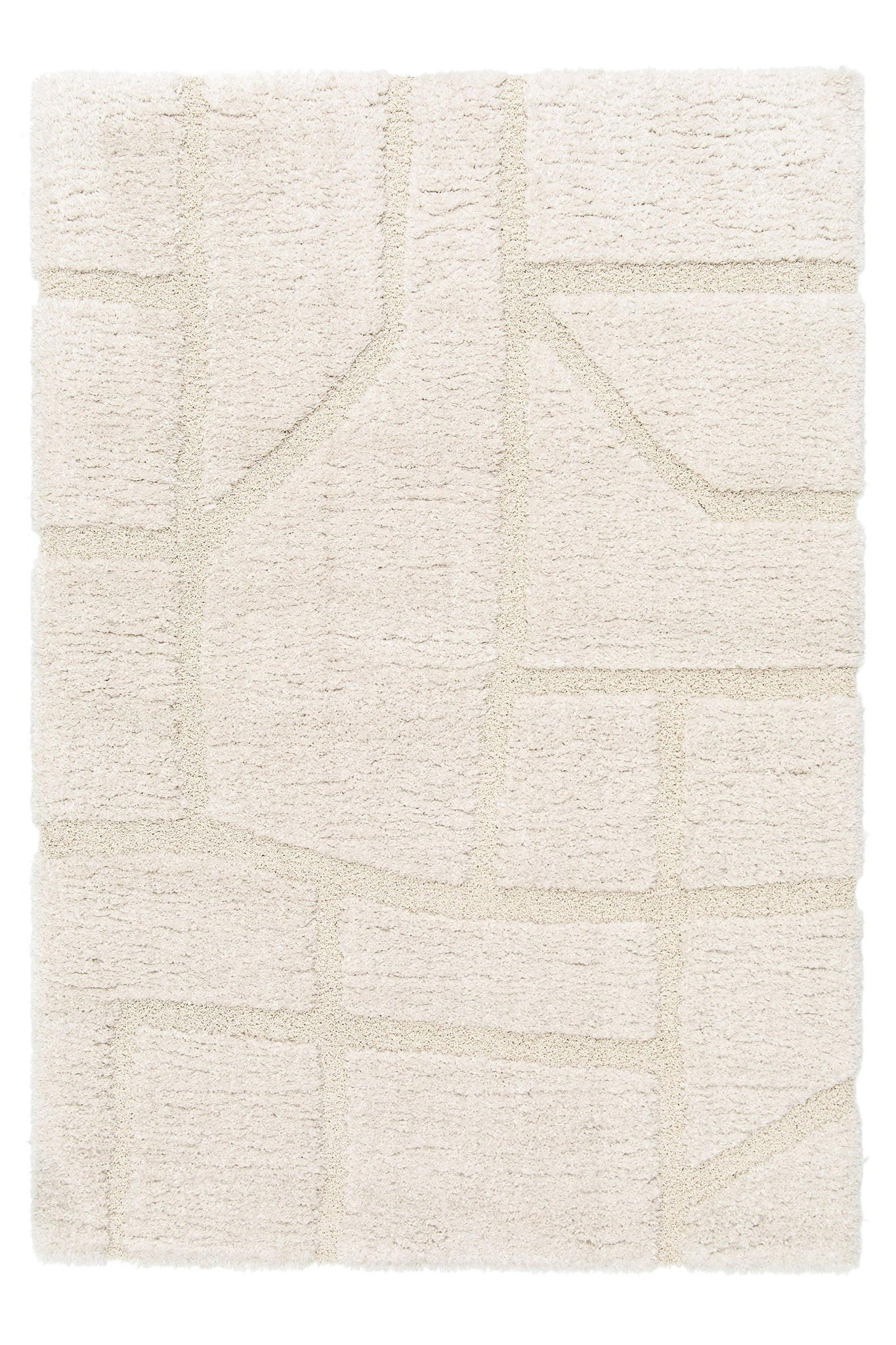 TEPPICH weich mit Relief aus recyceltem Polyester weiß - Weiß, Textil (160/230cm) - AFK Living