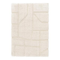TEPPICH weich mit Relief aus recyceltem Polyester weiß - Weiß, Textil (160/230cm) - AFK Living