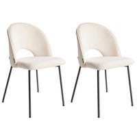 JÍDELNÍ ŽIDLE sada 2 ks Sametová látka Béžová Covelo - béžová, kov/textil (46/83/53cm) - Beliani