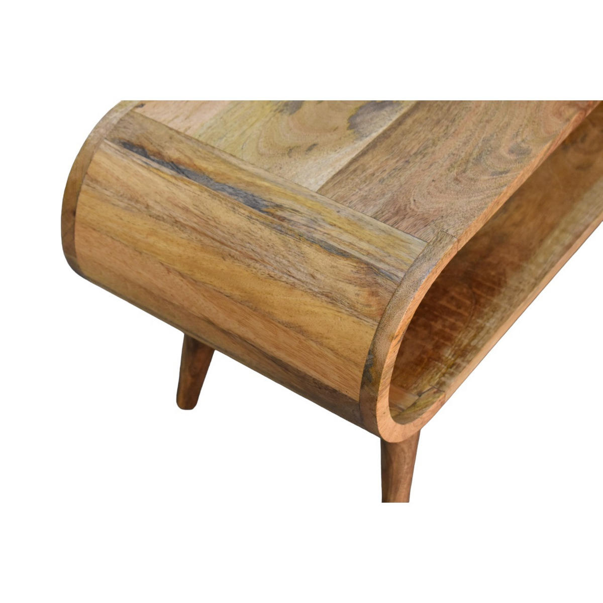 COUCHTISCH aus Massivholz im Eichenholz-Finish - Eichefarben/Messingfarben, Holz/Metall (35/90/40cm) - Artisan Furniture