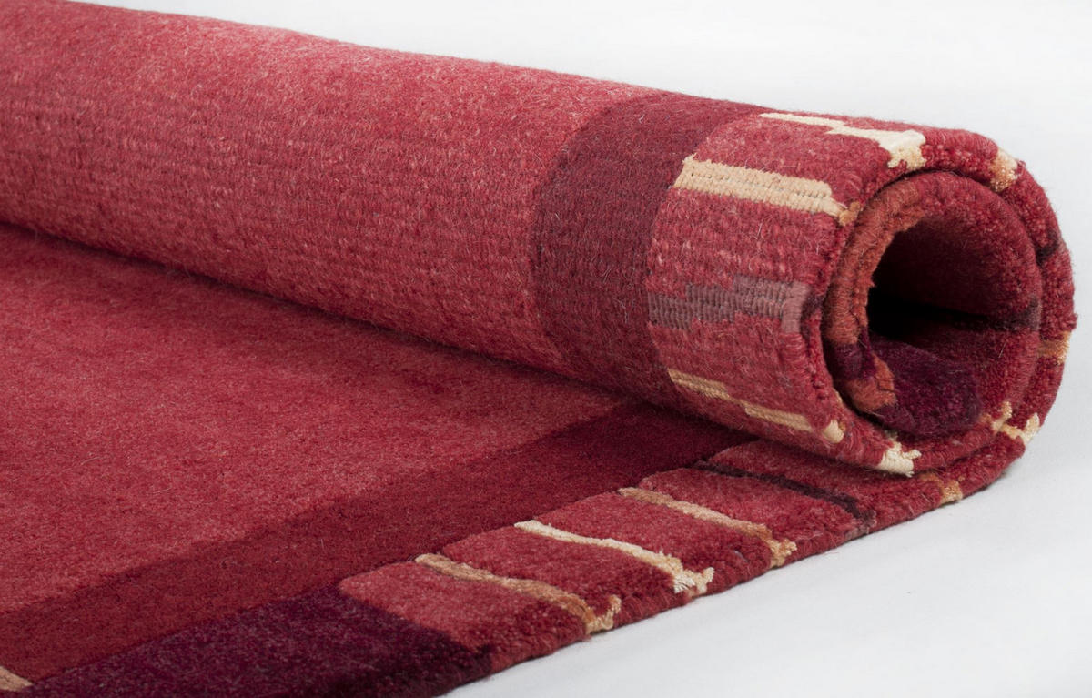 HANDKNÜPFTEPPICH Kailash 140x200 cm - Rot, Textil (140/200cm) - THEKO