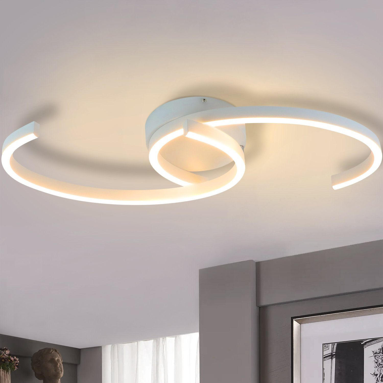 LED-DECKENLEUCHTE Oliver 60/16/9 cm - Weiß, Metall (60/16/9cm) - Nettlife
