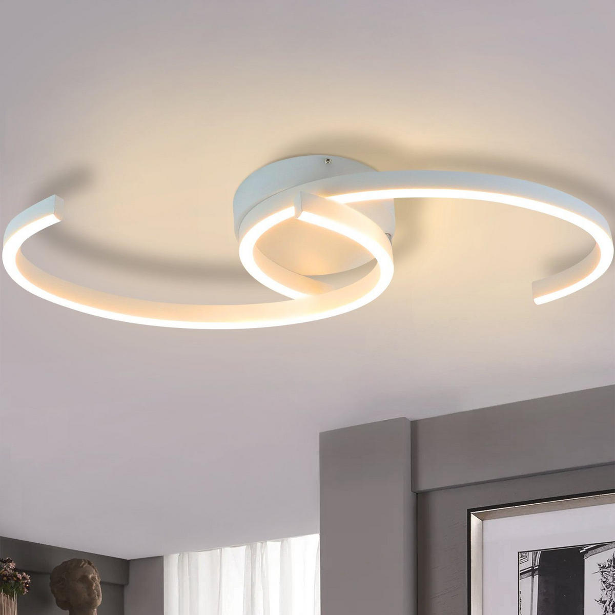 LED-DECKENLEUCHTE Oliver 60/16/9 cm - Weiß, Metall (60/16/9cm) - Nettlife