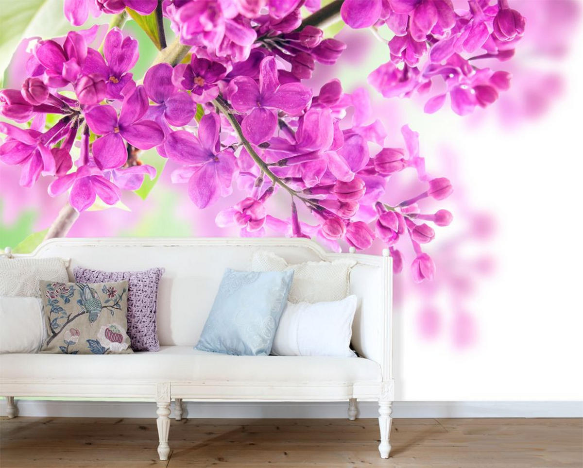 FOTOTAPETE Flieder 418.5 x 279 cm - Pink, Papier (418.5/279cm) - ESTAhome