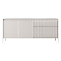 SIDEBOARD Trentinis 2T 3S Beige 187,1/41,4/39,5 cm – Geriffelten Fronten - Beige, Holzwerkstoff/Metall (187.1/41.4/39.5cm) - AX Living