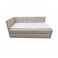POLSTER-KINDERBETT LUKA 90x200 cm, links, mit Ausziehbett – Beige - Beige, Textil - KS Home Concept
