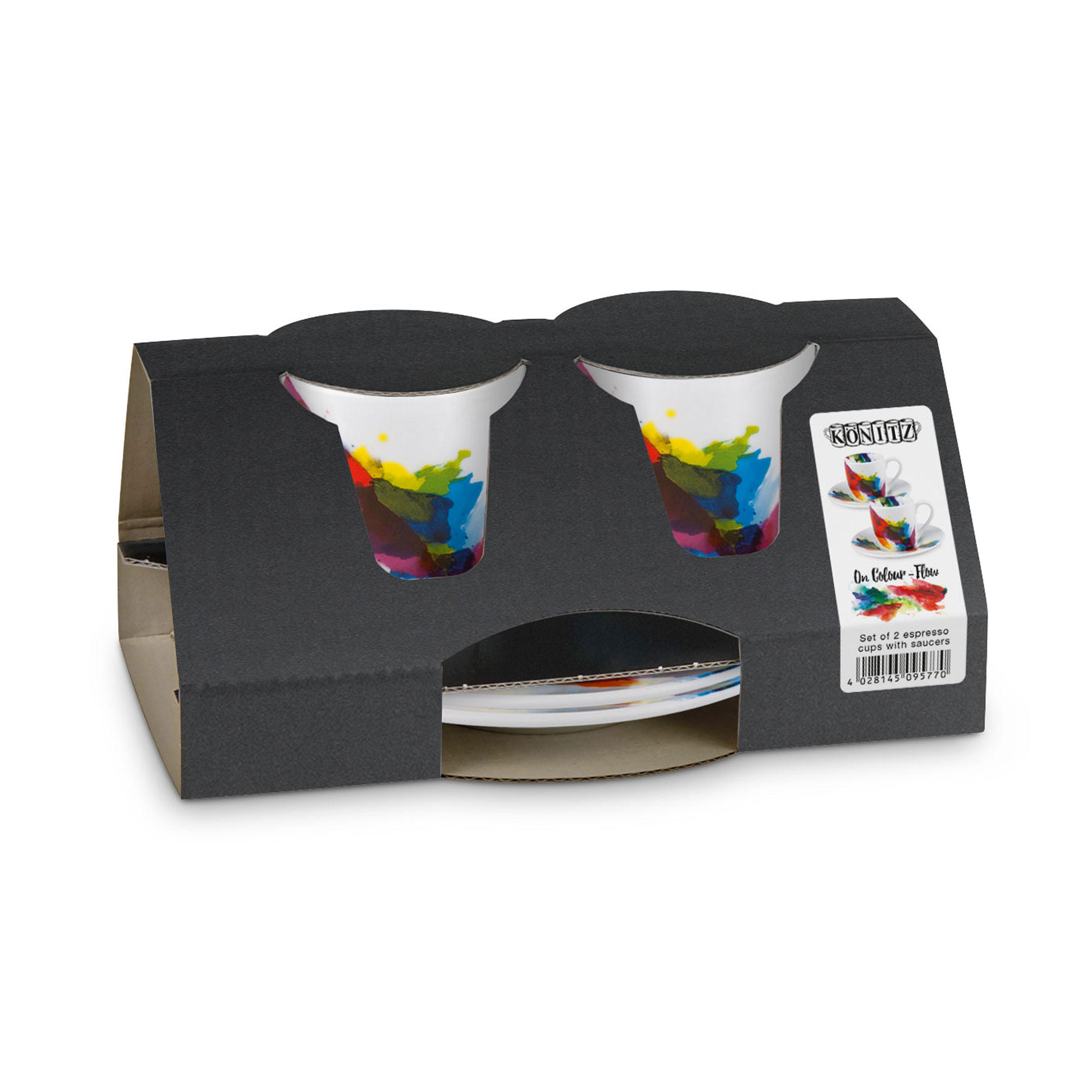 ESPRESSO SET On Colour Flow, 4-tlg. - Naturfarben, Keramik (0.09L) - Könitz