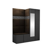 GARDEROBEN-SET Orion XII - Graphitfarben/Braun, Holzwerkstoff/Kunststoff (158/186/46cm) - MIRJAN24