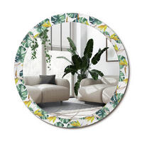 SPIEGEL Rund Ø 90 cm mit Aufdruck - Multicolor, Glas (90/90/0.4cm) - Wallfluent