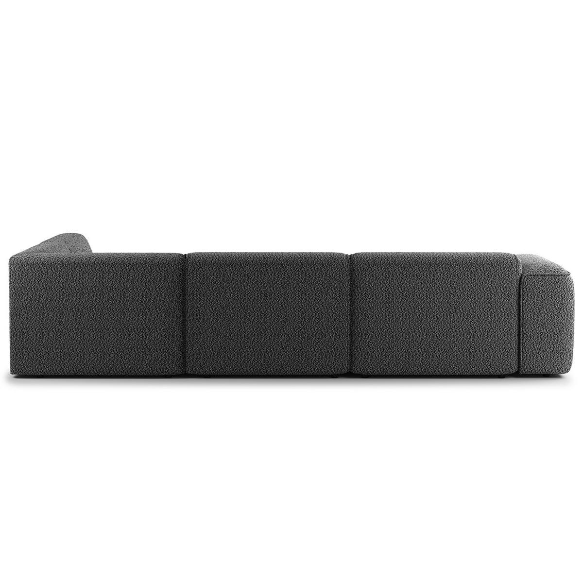3-SITZER ECKSOFA mit Recamiere - Anthrazit/Schwarz, Kunststoff/Textil (295/231cm) - home24