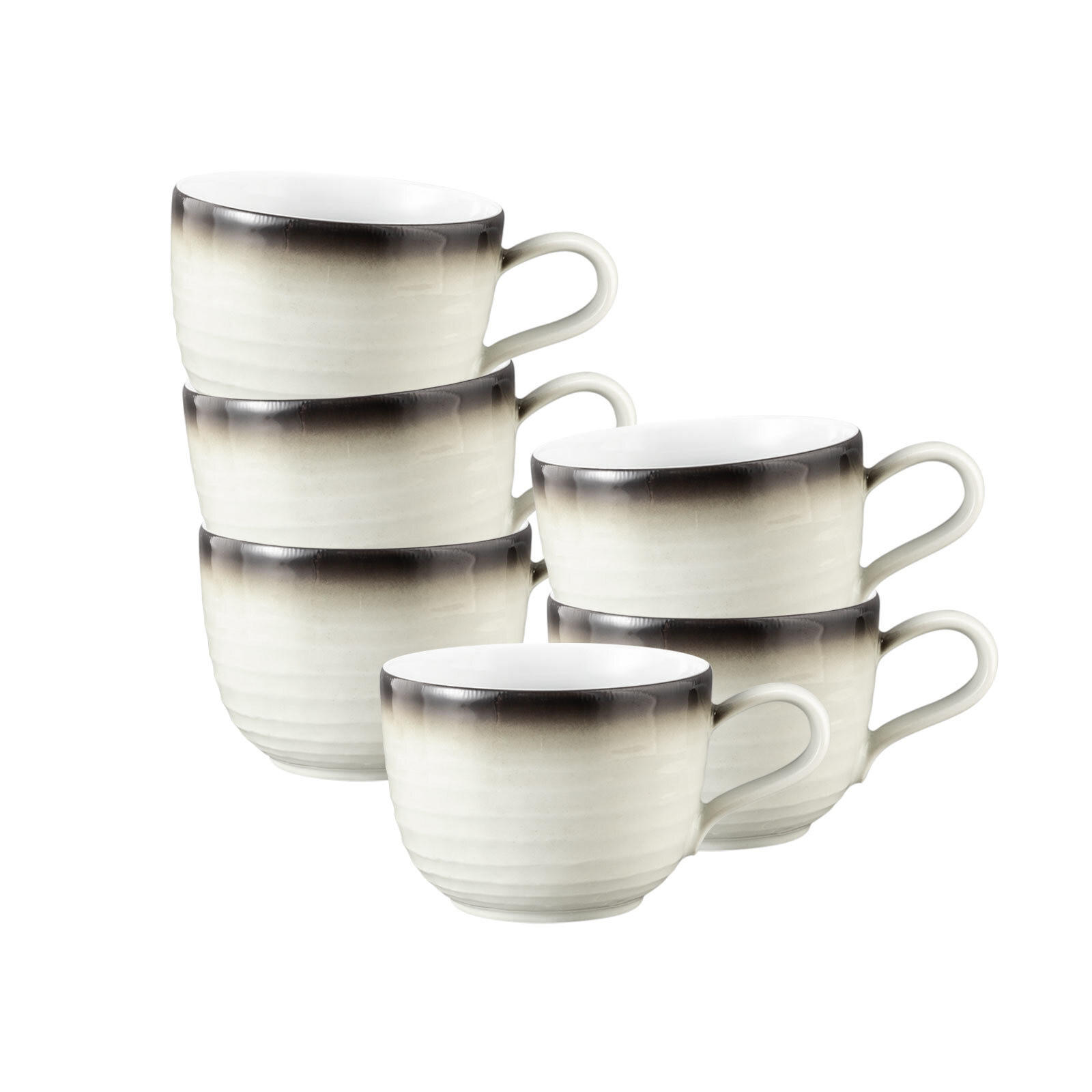 KAFFEETASSEN Terra Corso 260 ml 6er Set - Beige/Grau, Keramik (0.26L) - Seltmann Weiden