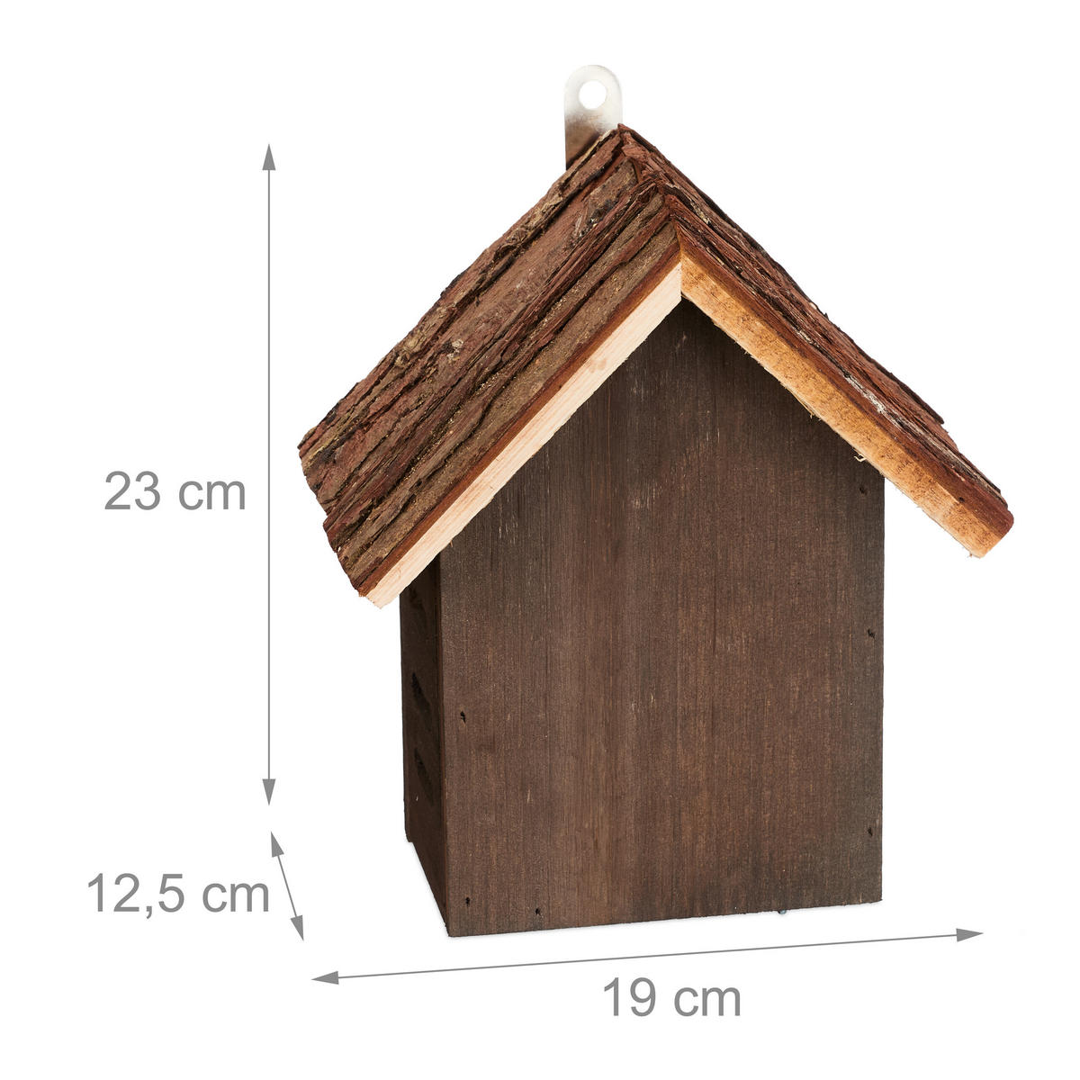 MARIENKÄFERHAUS - Braun, Holz (19/23/12.5cm) - Relaxdays