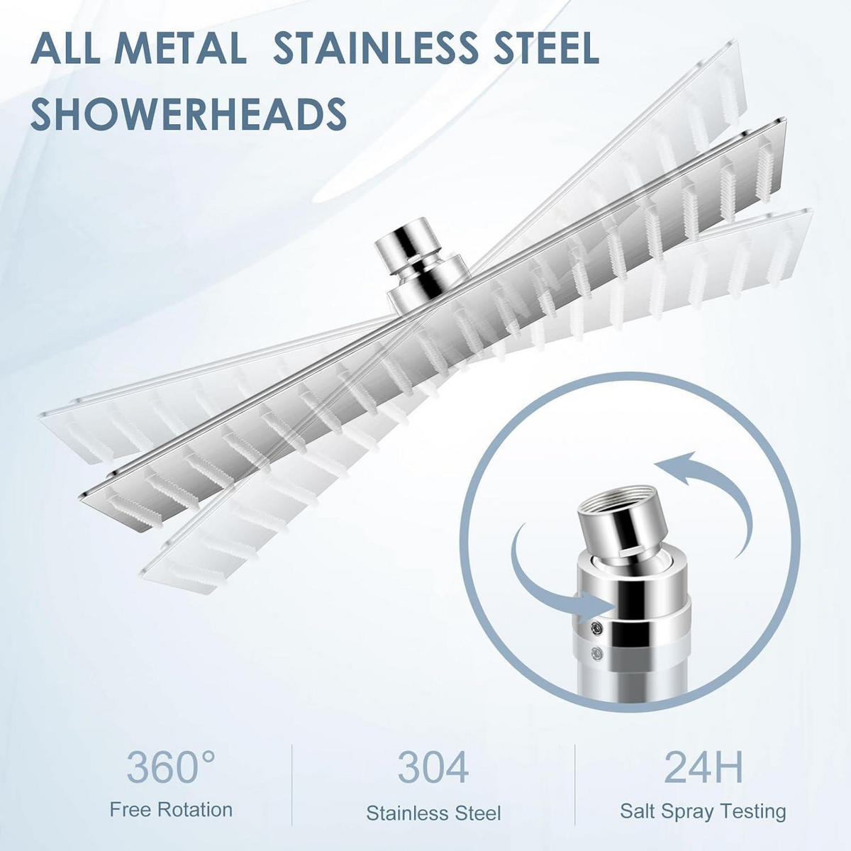REGENDUSCHKOPF 40 cm Gebürstetes Nickel 304 Edelstahl - Silberfarben, Metall (40/12.7/40cm)