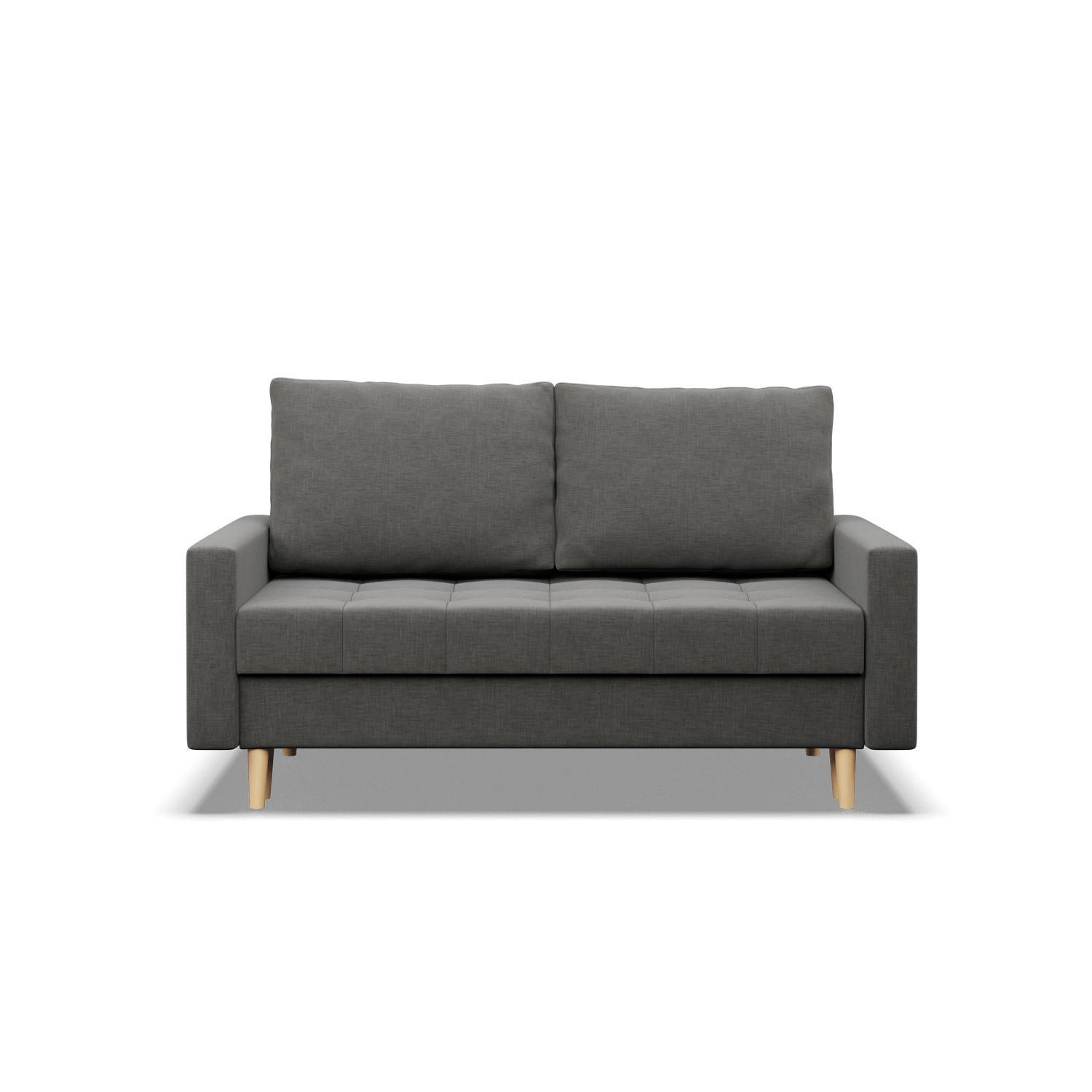 SOFA 2-SITZER MIT SCHLAFFUNKTION ELMA BONELL, Dunkelgrau - Dunkelgrau, Textil (152/92/92cm) - Mebligo