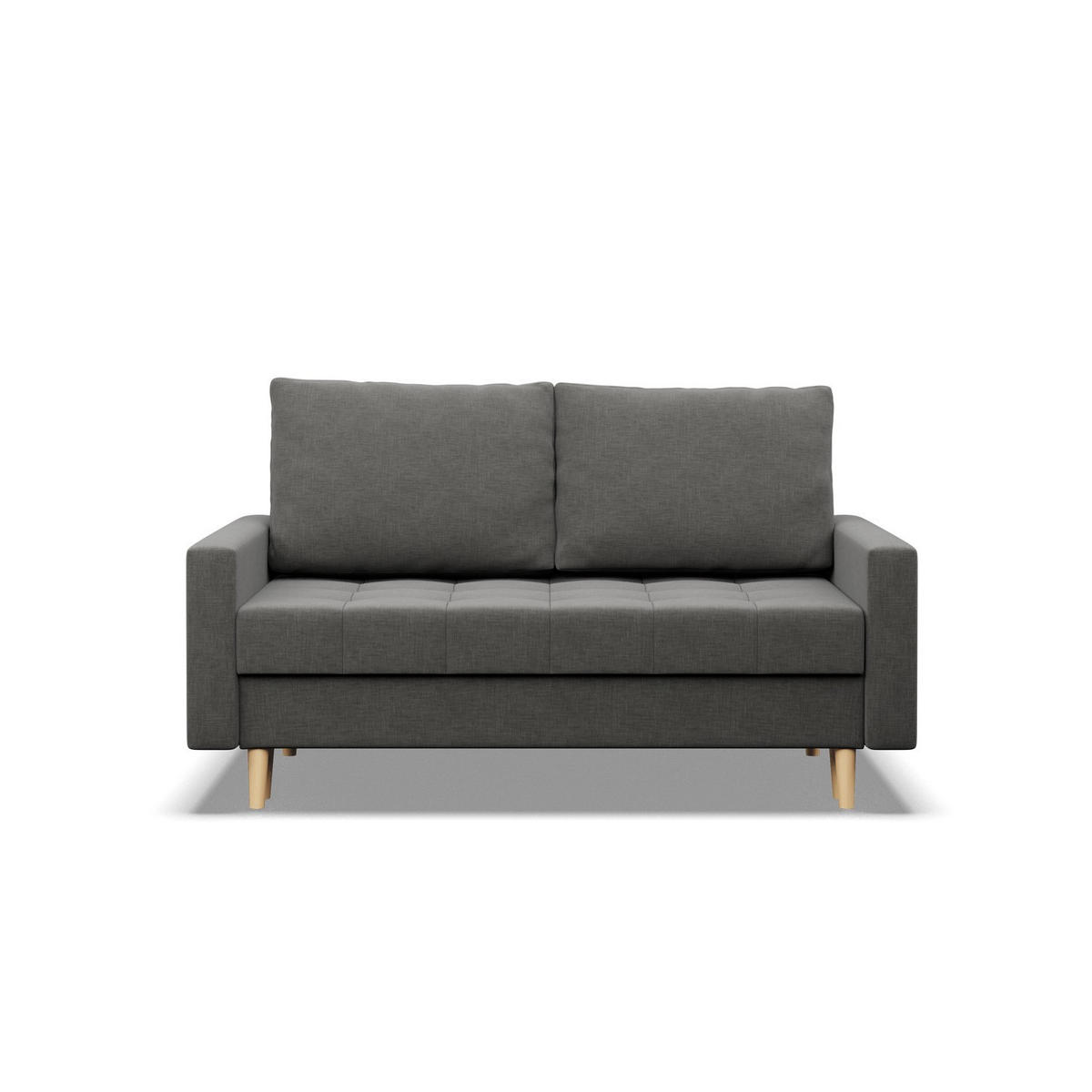 SOFA 2-SITZER MIT SCHLAFFUNKTION ELMA BONELL, Dunkelgrau - Dunkelgrau, Textil (152/92/92cm) - Mebligo