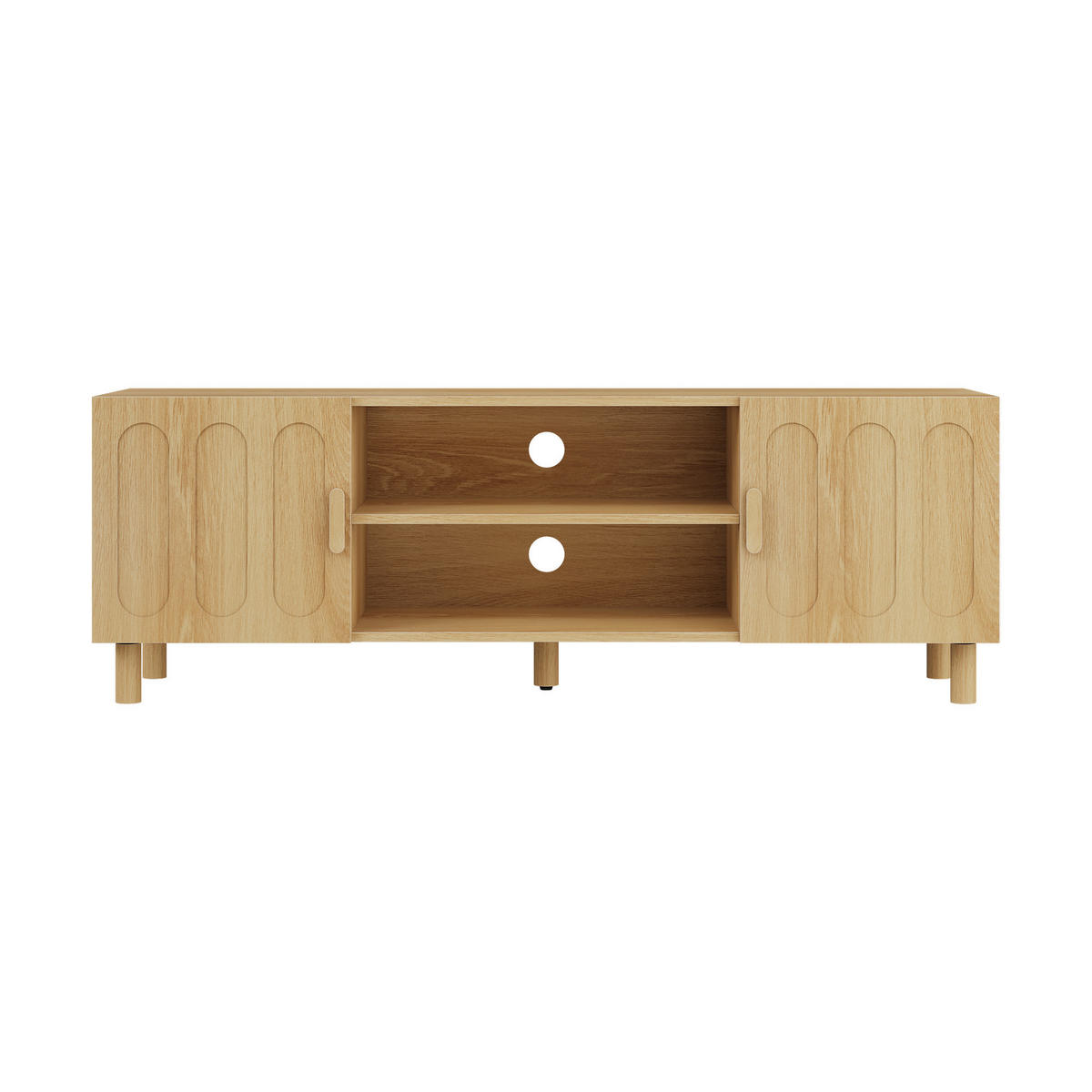 TV-SCHRANK 140 cm mit Stauraum für 55/65 Zoll, Eiche - Eichefarben, Holzwerkstoff (140/46/40cm)