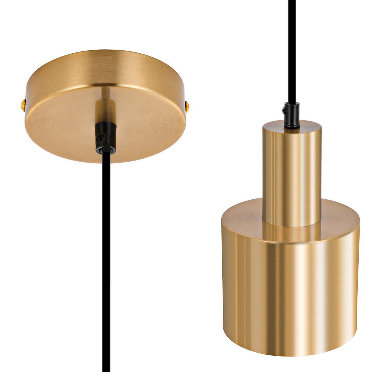 HÄNGELEUCHTE Erisg 12/10/143 cm - Goldfarben, Metall (12/10/143cm) - ZMH