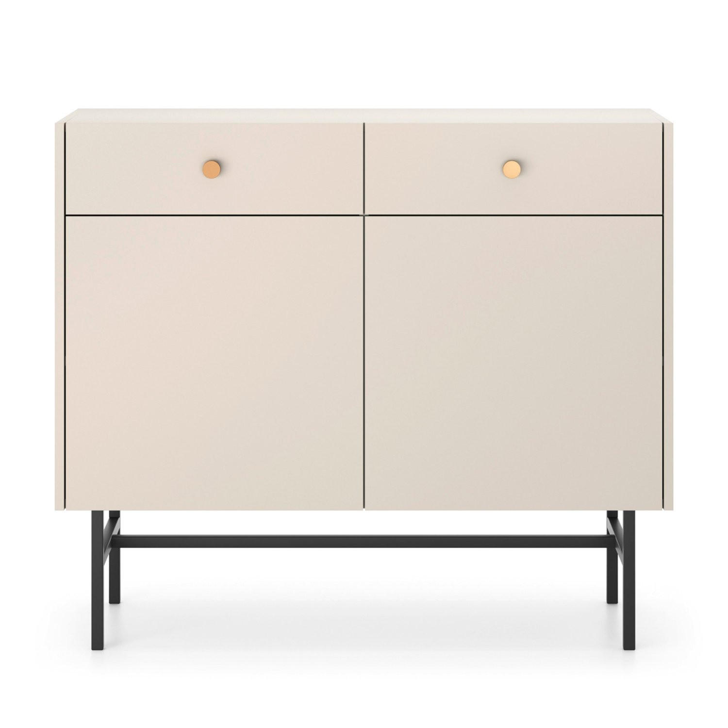 SIDEBOARD Divenos Greige 104 cm - Taupe/Goldfarben, Holzwerkstoff/Metall (104.4/89.4/39cm) - Selsey
