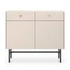 SIDEBOARD Divenos Greige 104 cm - Taupe/Goldfarben, Holzwerkstoff/Metall (104.4/89.4/39cm) - Selsey