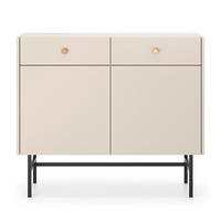 SIDEBOARD Divenos Greige 104 cm - Taupe/Goldfarben, Holzwerkstoff/Metall (104.4/89.4/39cm) - Selsey
