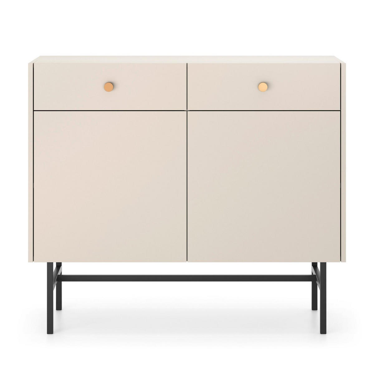 SIDEBOARD Divenos Greige 104 cm - Taupe/Goldfarben, Holzwerkstoff/Metall (104.4/89.4/39cm) - Selsey
