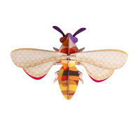WANDDEKO Honigbiene 20/6 cm - Pink/Orange, Wellpappe (20/6/14cm) - KUNSTLOFT