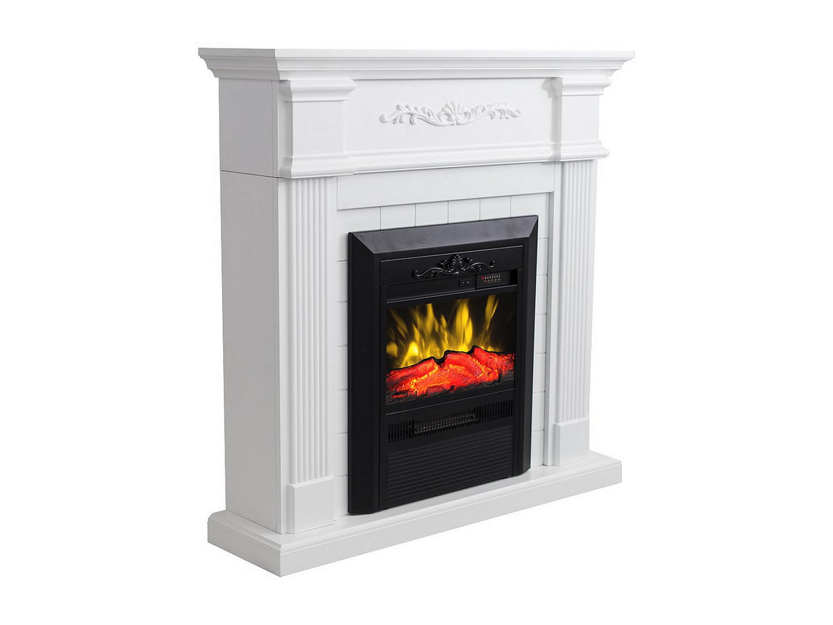 KAMIN - 98 x 26 - glas - weiß Otemanu - Weiß, Glas (98/100.8/26cm) - Vente-Unique