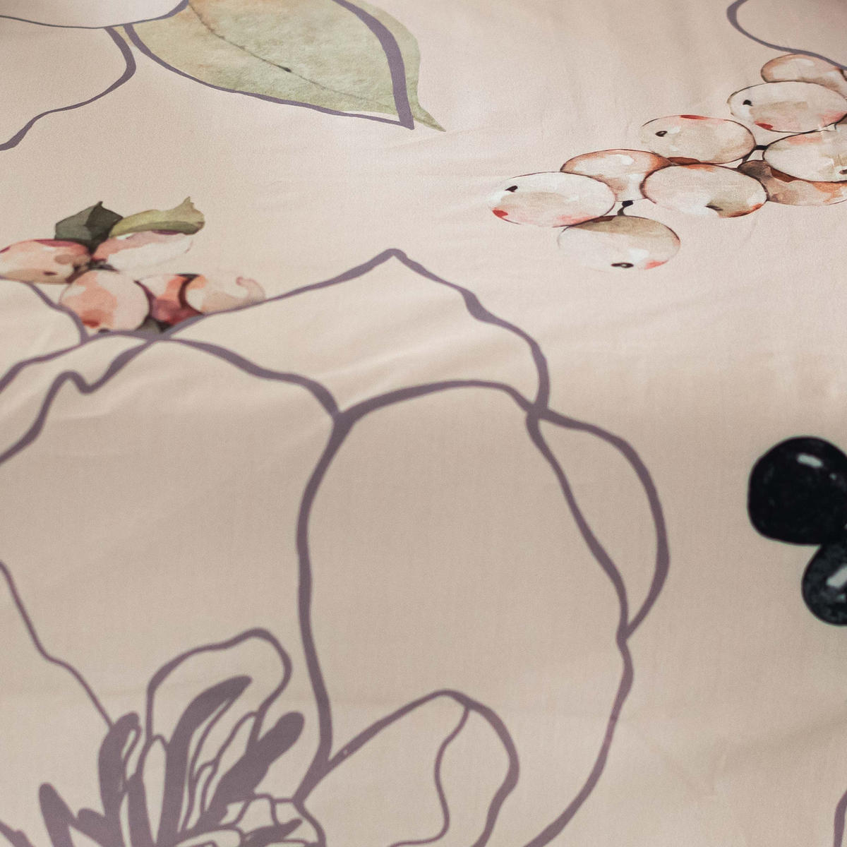 SPANNBETTLAKEN White peonies 105x200x32 cm (Bett 105) - Multicolor, Textil (105/200cm) - Happy Friday
