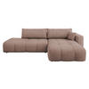 ECKSOFA Furyn O Boucle, Seite: Rechts - Hellbraun/Schwarz, Holzwerkstoff/Kunststoff (262/145cm) - MIRJAN24