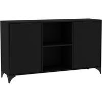 KOMMODE Home mit 2 Türen, mit Griffen, Schwarz - Schwarz, Holzwerkstoff (150/85/40cm) - Beautysofa